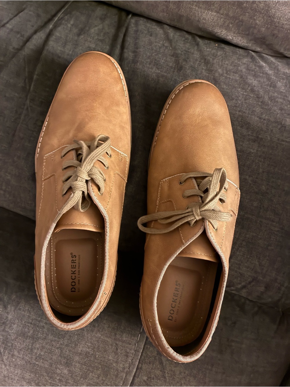 Dockers Men’s Casual Tan Lace-Up Shoes Size 10W